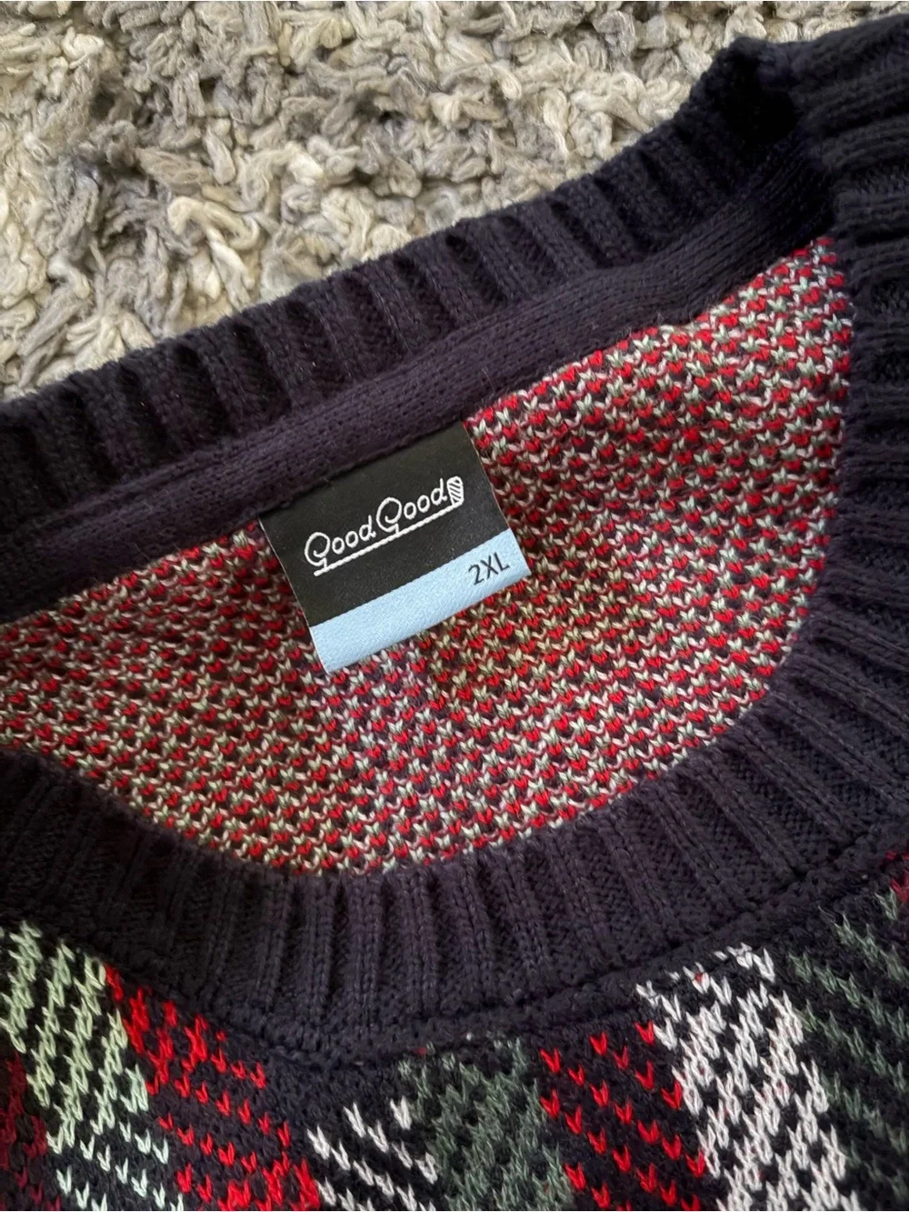 Good Good Golf Men's Plaid Crewneck Sweater Sz 2XL NEW W TAG